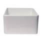 ALFI Brand ABF2418 24" White Thin Wall Single Bowl Smooth Apron Fireclay Kitchen Farm Sink