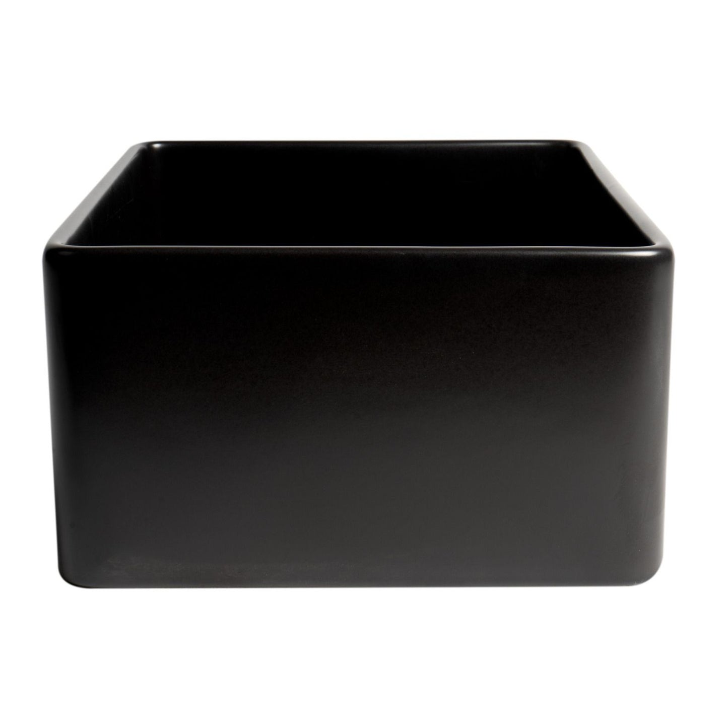 ALFI Brand ABF2418-BM Black Matte Smooth Apron 24" x 18" Single Bowl Fireclay Farm Sink