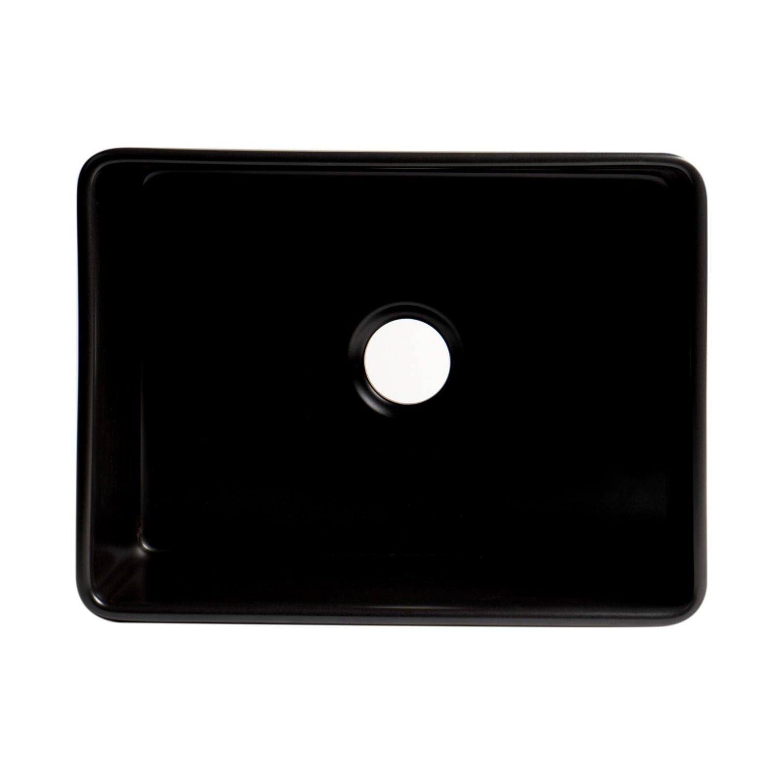 ALFI Brand ABF2418-BM Black Matte Smooth Apron 24" x 18" Single Bowl Fireclay Farm Sink