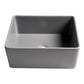 ALFI Brand ABF2418-GM Black Matte Smooth Apron 24" x 18" Single Bowl Fireclay Farm Sink