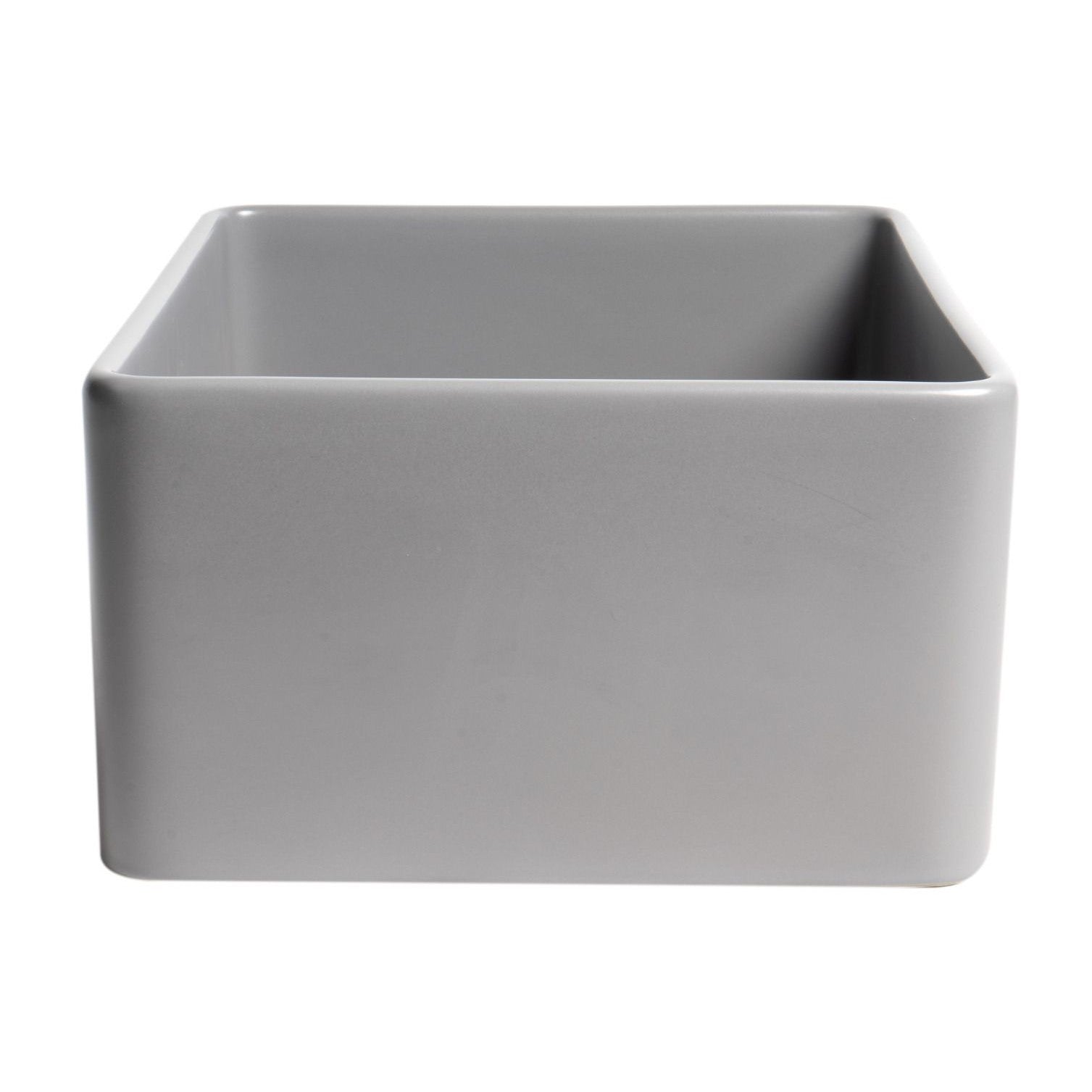 ALFI Brand ABF2418-GM Black Matte Smooth Apron 24" x 18" Single Bowl Fireclay Farm Sink