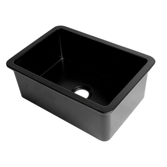 ALFI Brand ABF2718UD-BM Black Matte 27" x 18" Fireclay Undermount / Drop In Firelcay Kitchen Sink