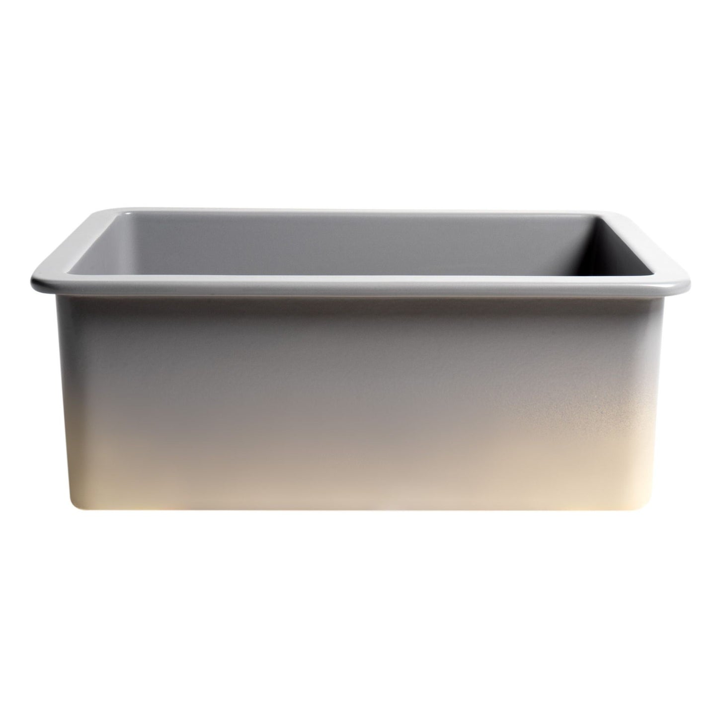 ALFI Brand ABF2718UD-GM Gray Matte 27" x 18" Fireclay Undermount / Drop In Firelcay Kitchen Sink