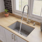 ALFI Brand ABF2718UD-GM Gray Matte 27" x 18" Fireclay Undermount / Drop In Firelcay Kitchen Sink