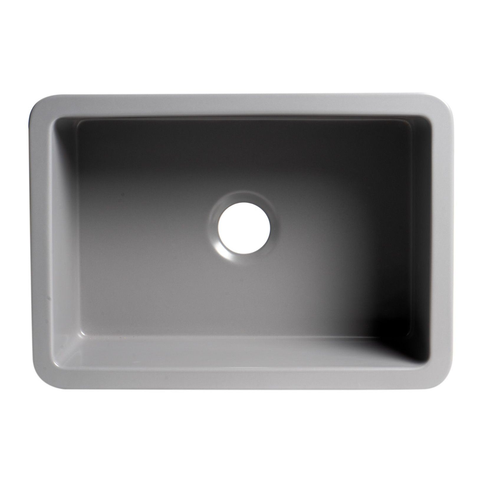 ALFI Brand ABF2718UD-GM Gray Matte 27" x 18" Fireclay Undermount / Drop In Firelcay Kitchen Sink