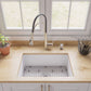ALFI Brand ABF2718UD-W White 27" x 18" Fireclay Undermount / Drop In Firelcay Kitchen Sink