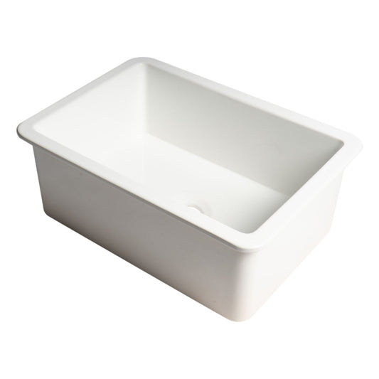 ALFI Brand ABF2718UD-W White 27" x 18" Fireclay Undermount / Drop In Firelcay Kitchen Sink