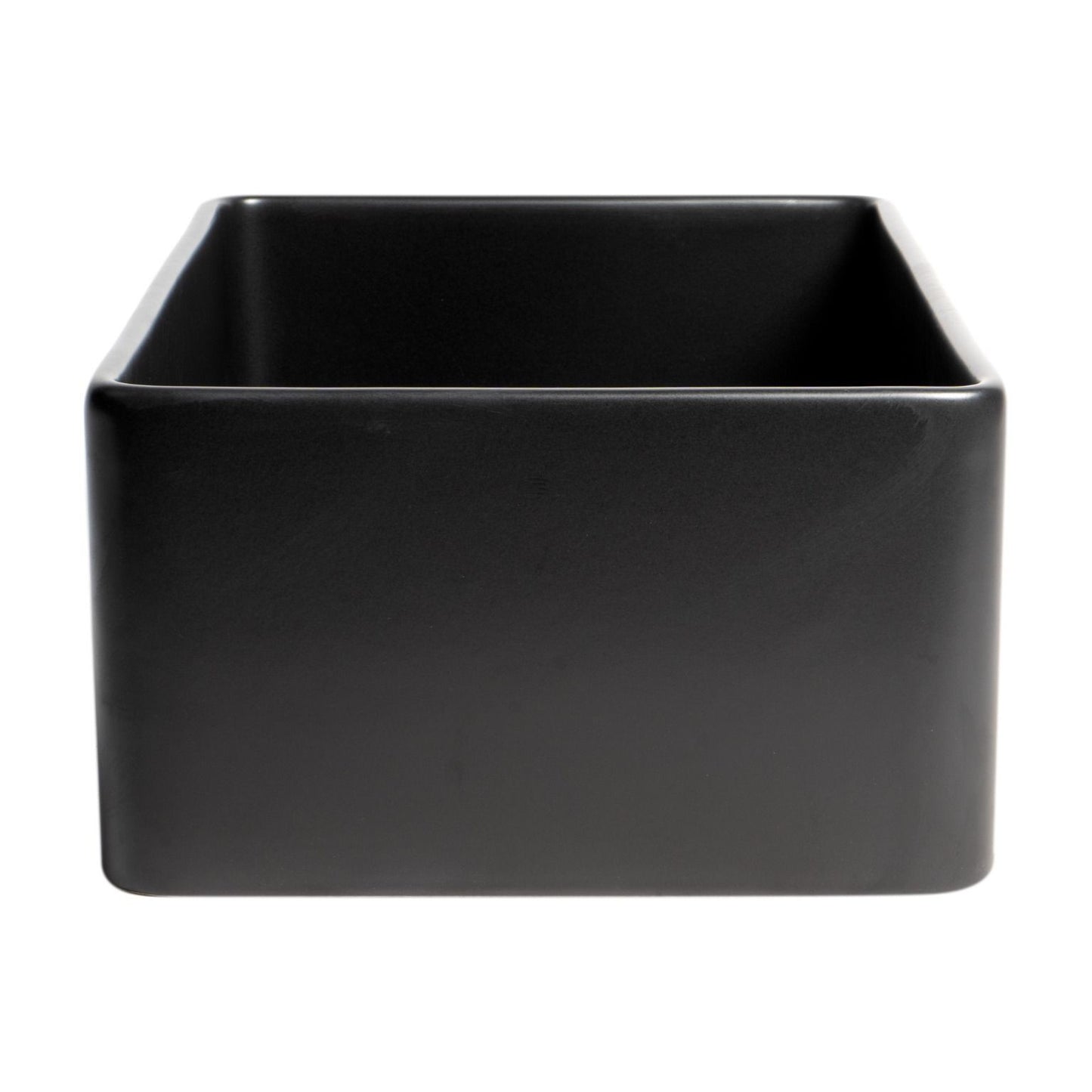 ALFI Brand ABF3018-BM Black Matte Smooth Apron 30" x 18" Single Bowl Fireclay Farm Sink