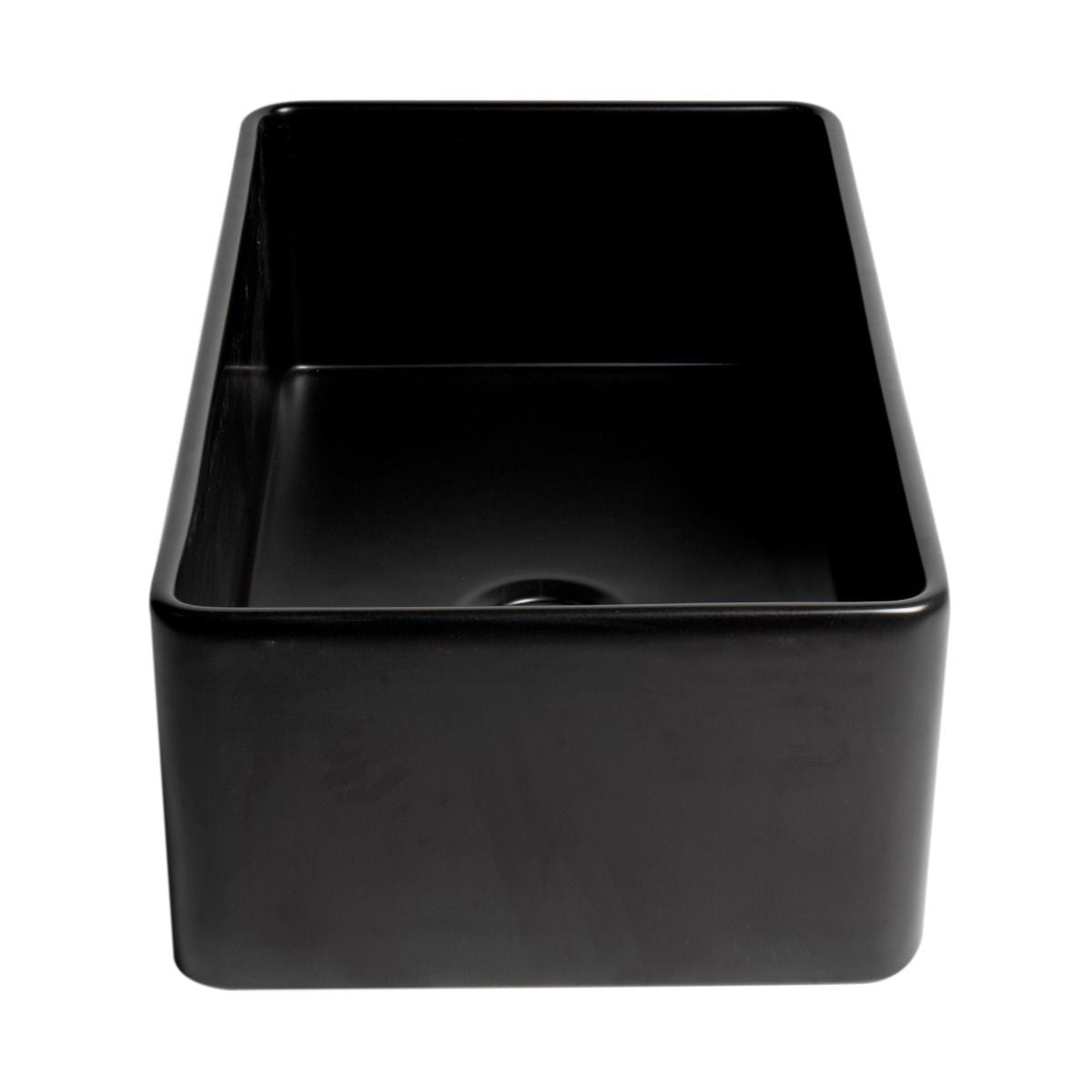 ALFI Brand ABF3318S-BM Black Matte Smooth Apron 33" x 18" Single Bowl Fireclay Farm Sink