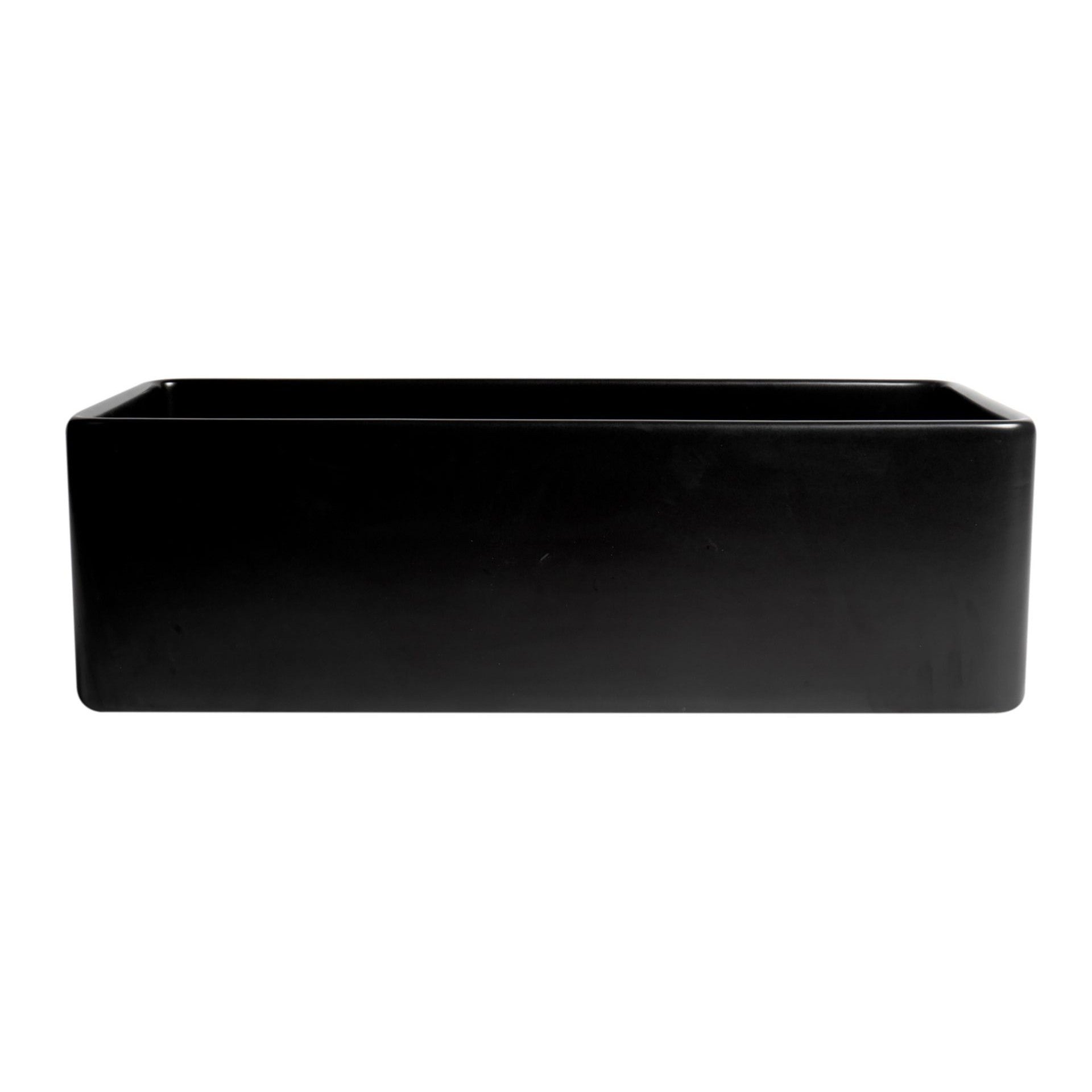 ALFI Brand ABF3318S-BM Black Matte Smooth Apron 33" x 18" Single Bowl Fireclay Farm Sink