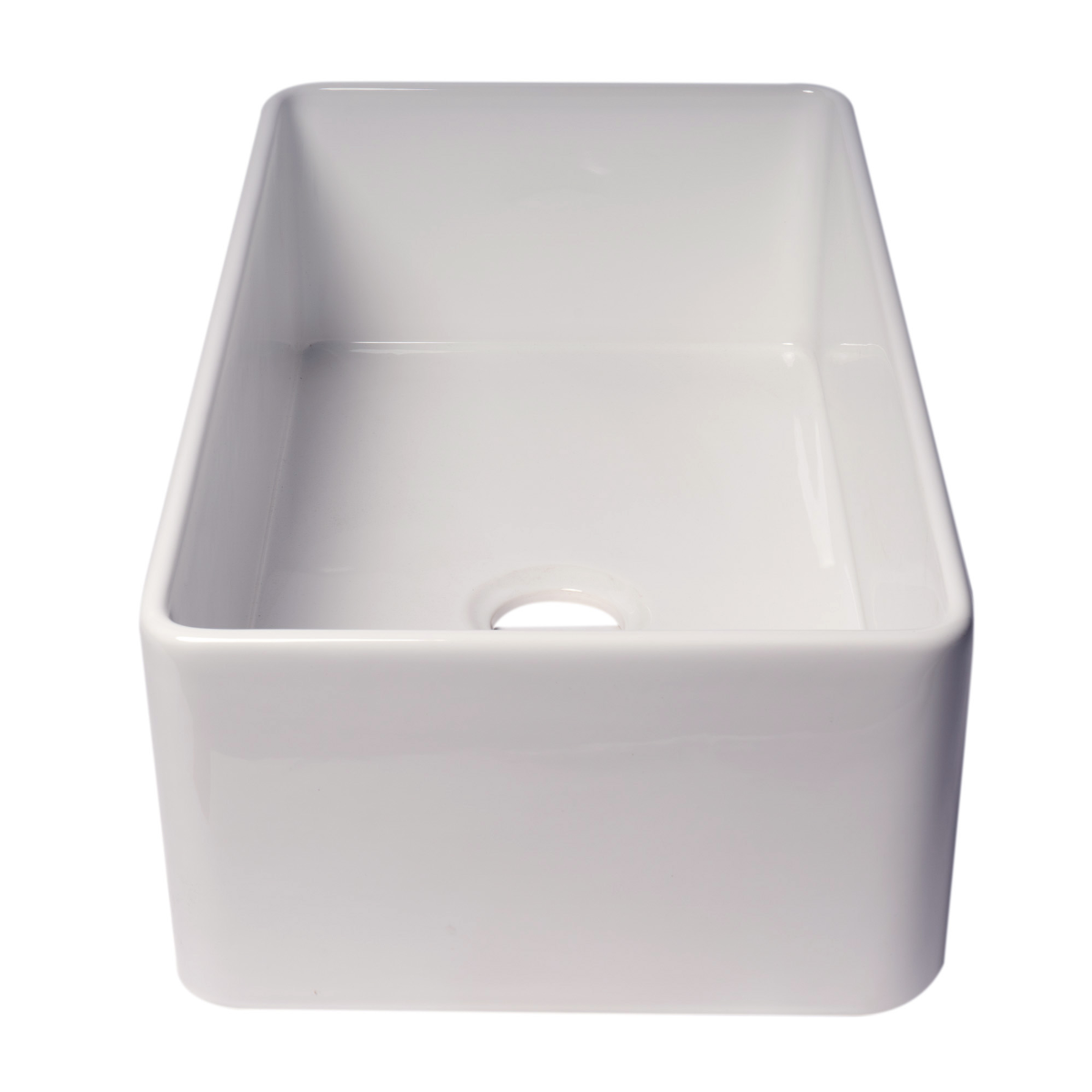 ALFI Brand ABF3318S-W 33" White Thin Wall Single Bowl Smooth Apron Fireclay Kitchen Farm Sink