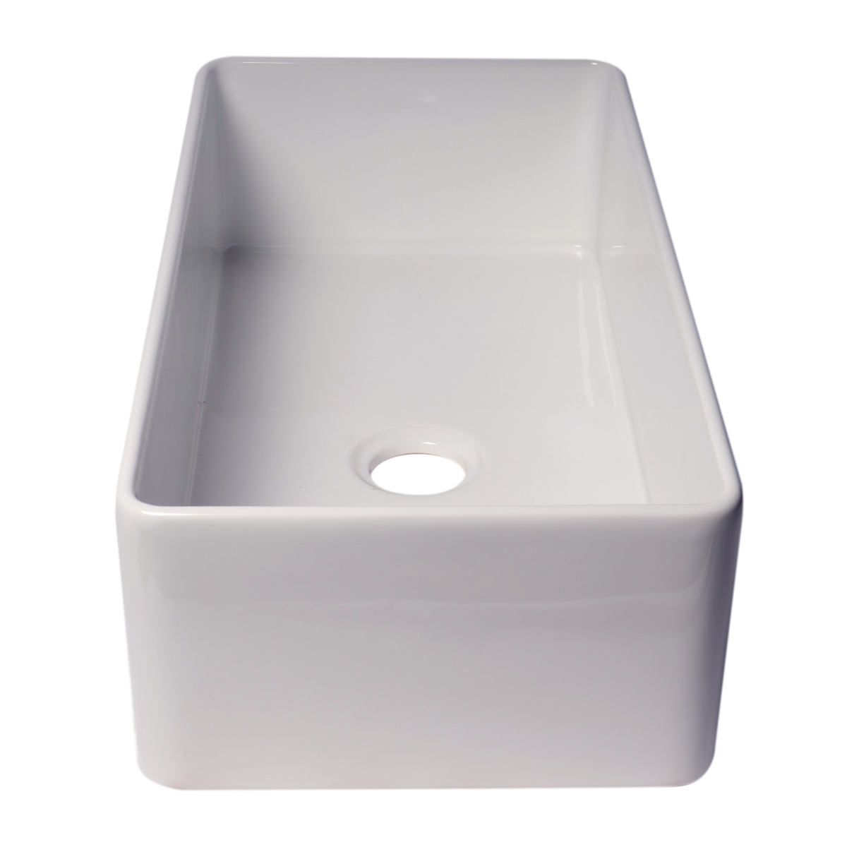 ALFI Brand ABF3618 36" White Thin Wall Single Bowl Smooth Apron Fireclay Kitchen Farm Sink