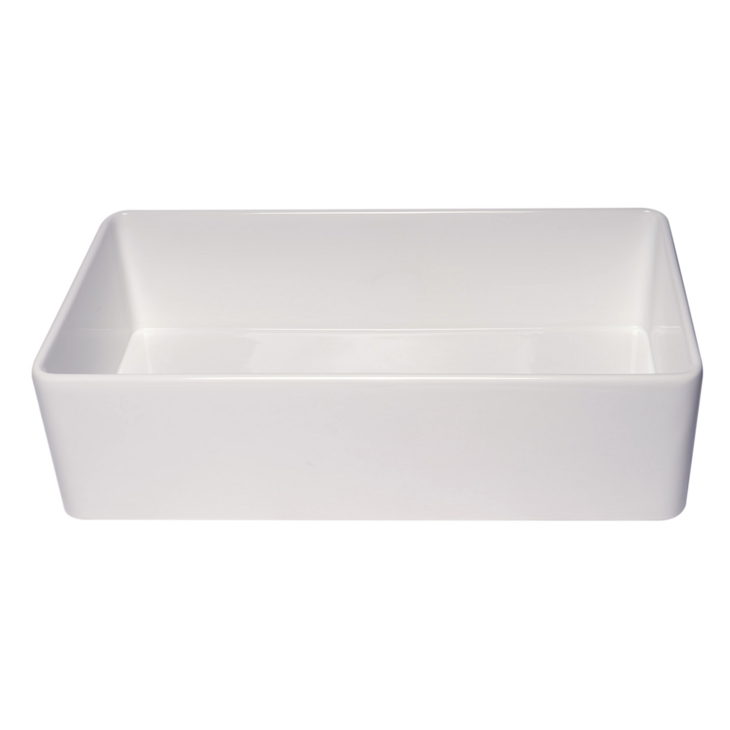 ALFI Brand ABF3618 36" White Thin Wall Single Bowl Smooth Apron Fireclay Kitchen Farm Sink