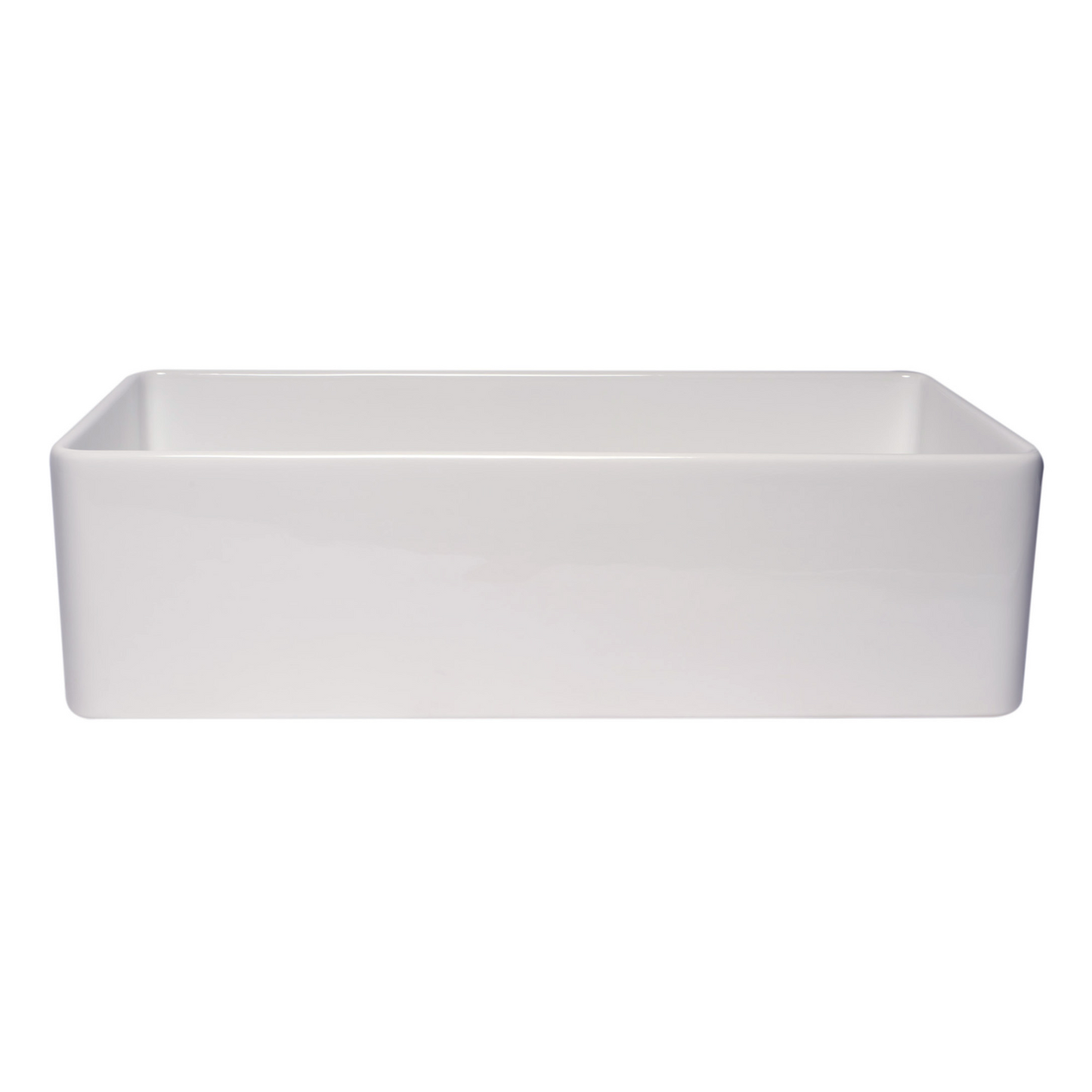 ALFI Brand ABF3618 36" White Thin Wall Single Bowl Smooth Apron Fireclay Kitchen Farm Sink