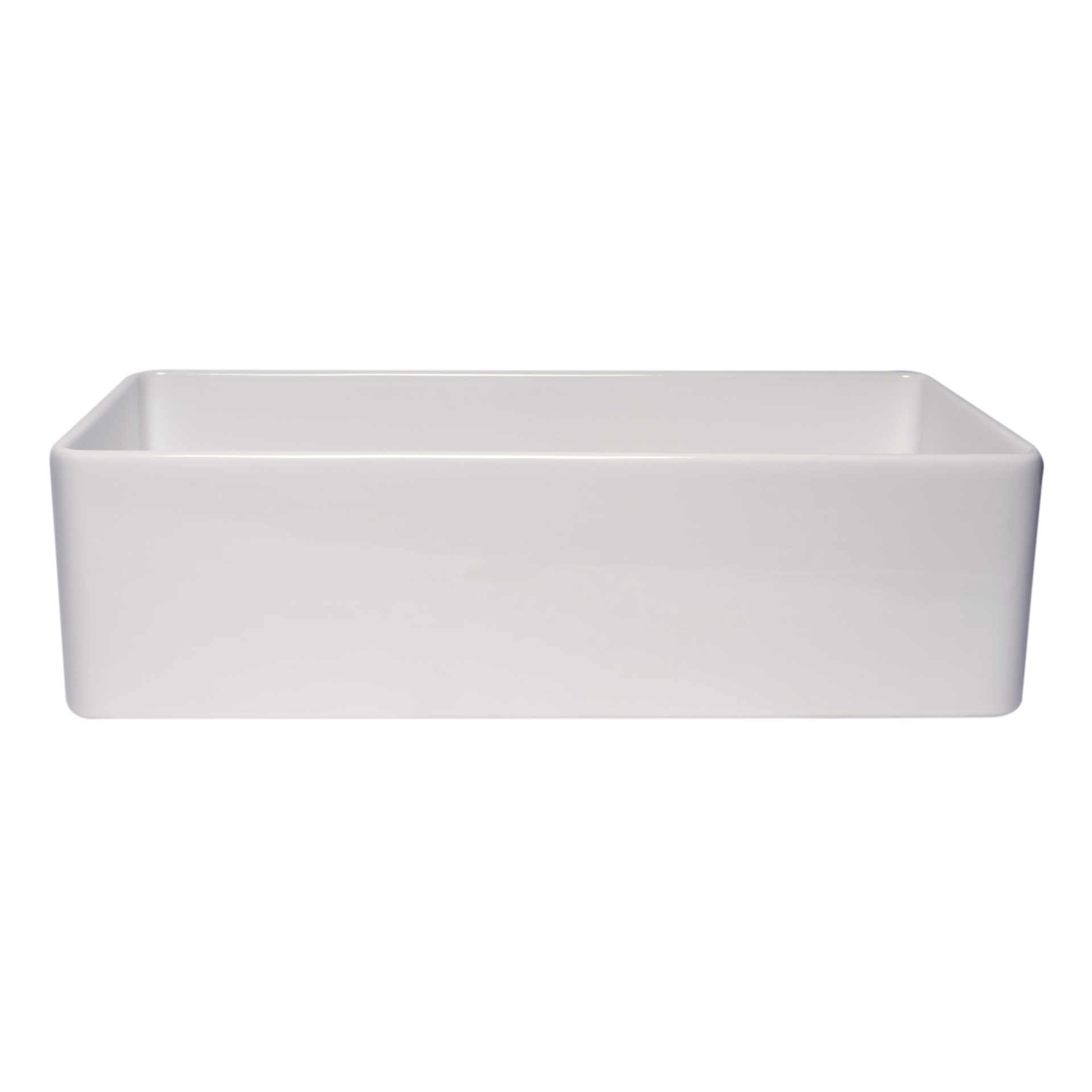 ALFI Brand ABF3618 36" White Thin Wall Single Bowl Smooth Apron Fireclay Kitchen Farm Sink