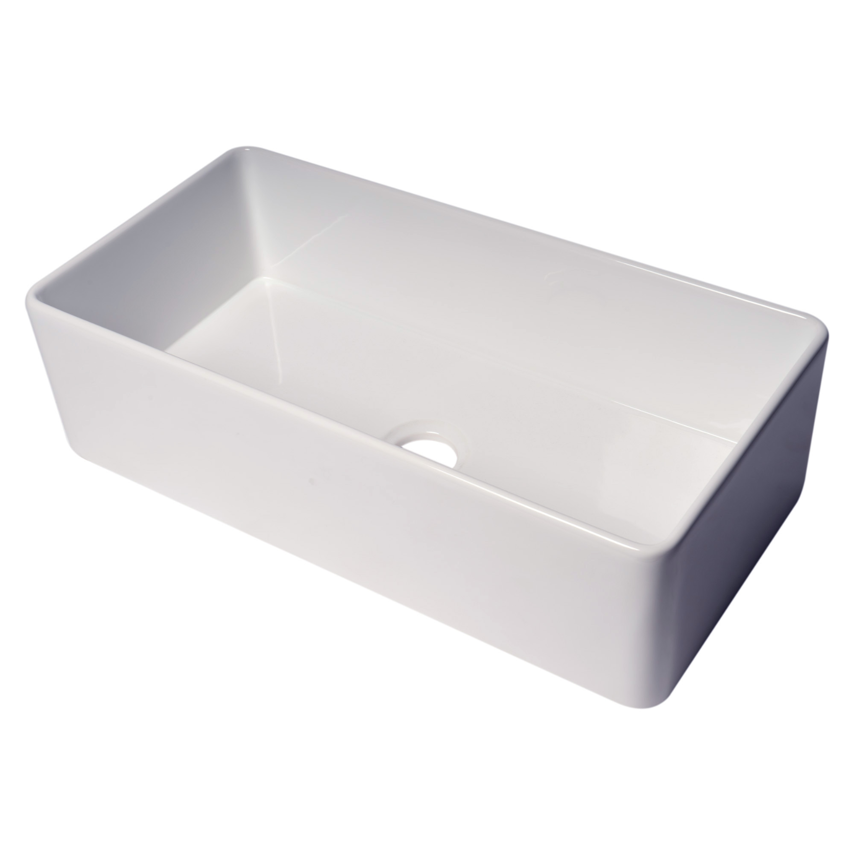 ALFI Brand ABF3618 36" White Thin Wall Single Bowl Smooth Apron Fireclay Kitchen Farm Sink