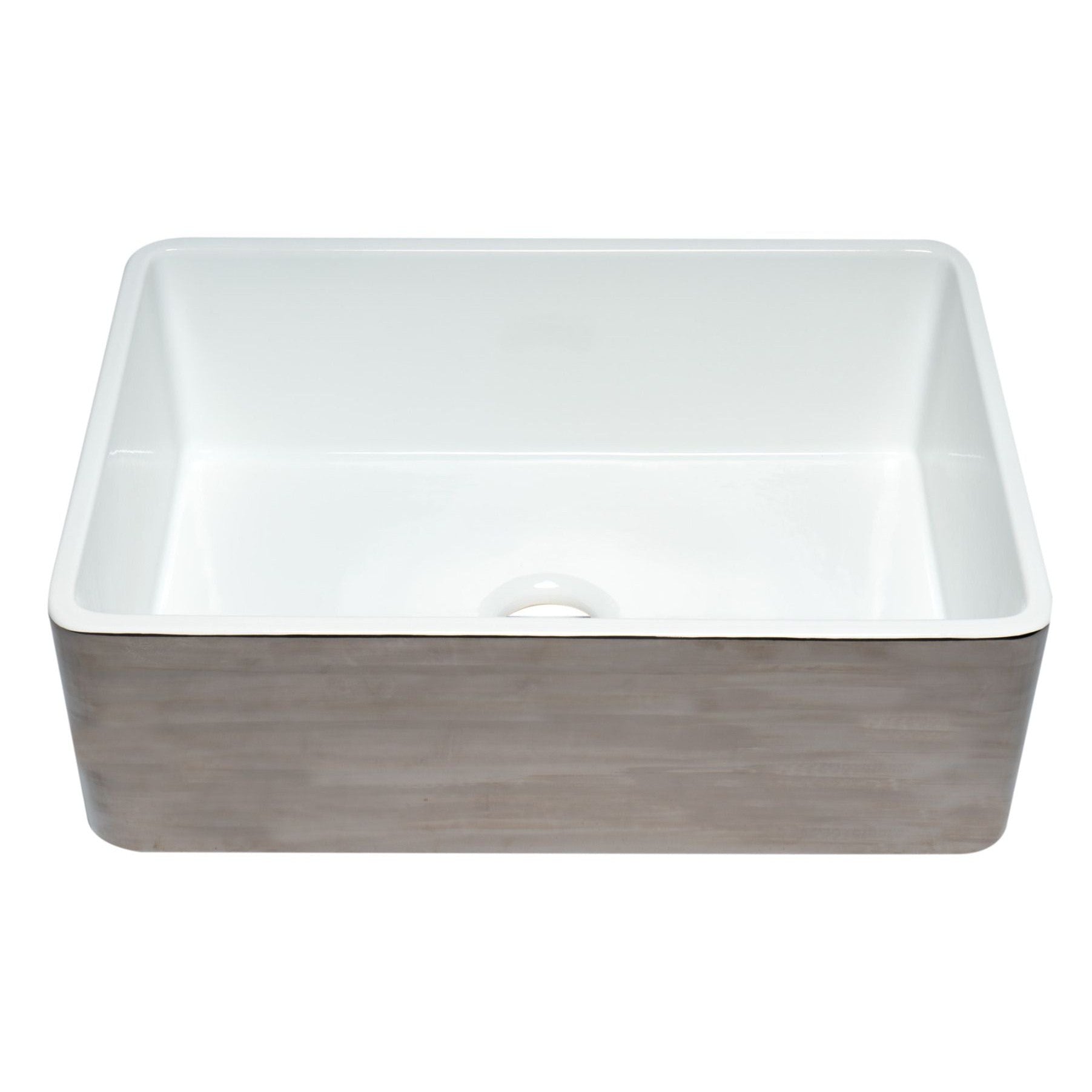 ALFI Brand ABTI3020SB Smooth Titanium/Fluted 30 inch Reversible Single Fireclay Farmhouse Kitchen Sink