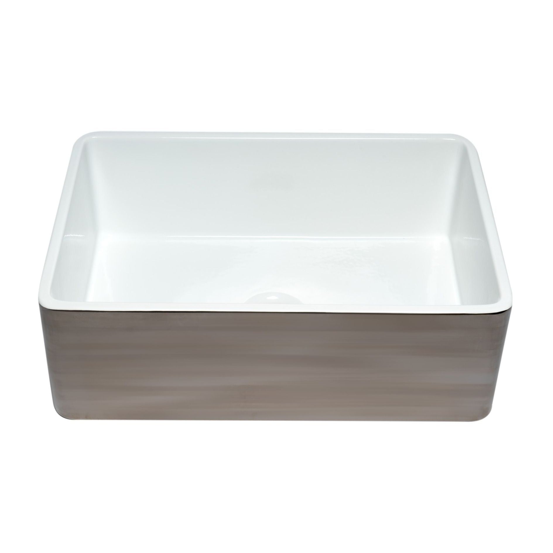 ALFI Brand ABTI3020SB Smooth Titanium/Fluted 30 inch Reversible Single Fireclay Farmhouse Kitchen Sink