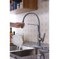 ANZZI Accent Series Single Hole Polished Chrome Kitchen Faucet With Euro-Grip Pull Down Sprayer