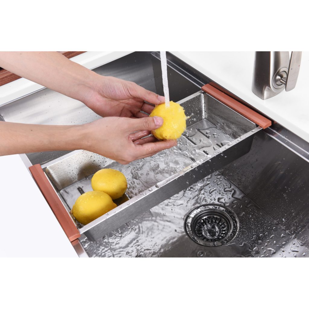 ANZZI Aegis 30" Single Basin Stainless Steel Undermount Kitchen Sink With Cutting Board and Colander