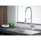 ANZZI Bastion Series Single Hole Brushed Nickel Kitchen Faucet With Euro-Grip Pull Down Sprayer