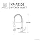 ANZZI Bastion Series Single Hole Brushed Nickel Kitchen Faucet With Euro-Grip Pull Down Sprayer