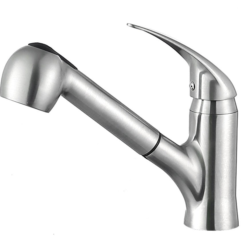 ANZZI Del Acqua Series Single Hole Brushed Nickel Kitchen Faucet With Euro-Grip Pull Down Sprayer
