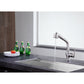 ANZZI Del Moro Series Single Hole Brushed Nickel Kitchen Faucet With Euro-Grip Pull Down Sprayer