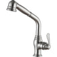 ANZZI Del Moro Series Single Hole Brushed Nickel Kitchen Faucet With Euro-Grip Pull Down Sprayer