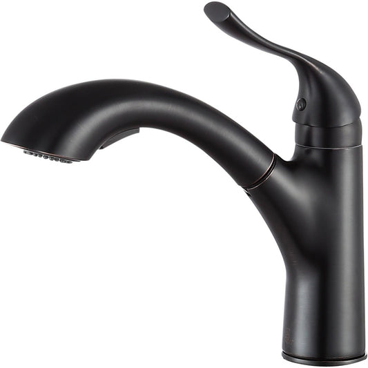 ANZZI Di Piazza Series Single Hole Oil Rubbed Bronze Kitchen Faucet With Euro-Grip Pull Down Sprayer