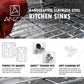 ANZZI Elysian Series 33" Double Basin 60/40 Stainless Steel Farmhouse Kitchen Sink With Strainer and Drain Assembly