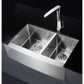 ANZZI Elysian Series 33" Double Basin 60/40 Stainless Steel Farmhouse Kitchen Sink With Strainer and Drain Assembly