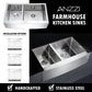 ANZZI Elysian Series 36" Double Basin 40/60 Stainless Steel Farmhouse Kitchen Sink With Strainer and Drain Assembly