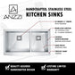 ANZZI Elysian Series 36" Double Basin 60/40 Stainless Steel Farmhouse Kitchen Sink With Strainer Kit, Strainer Basket, Soft Cleaning Kit and Polished Chrome Opus Faucet