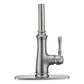 ANZZI Luna Series Single Hole Brushed Nickel Kitchen Faucet With Euro-Grip Pull Down Sprayer