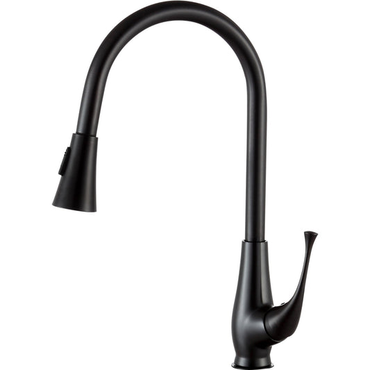 ANZZI Meadow Series Single Hole Oil Rubbed Bronze Kitchen Faucet With Euro-Grip Pull Down Sprayer