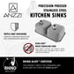 ANZZI Moore Series 32" Double Basin 50/50 Stainless Steel Undermount Kitchen Sink With Strainer Basket, Strainer Kit and Soft Cleaning Kit