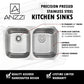 ANZZI Moore Series 32" Double Basin 50/50 Stainless Steel Undermount Kitchen Sink With Strainer, Drain Assembly and Brushed Nickel Sails Faucet