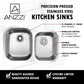 ANZZI Moore Series 32" Double Basin 60/40 Stainless Steel Undermount Kitchen Sink With Strainer, Drain Assembly and Polished Chrome Singer Faucet