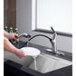 ANZZI Navona Series Single Hole Brushed Nickel Kitchen Faucet With Euro-Grip Pull Down Sprayer