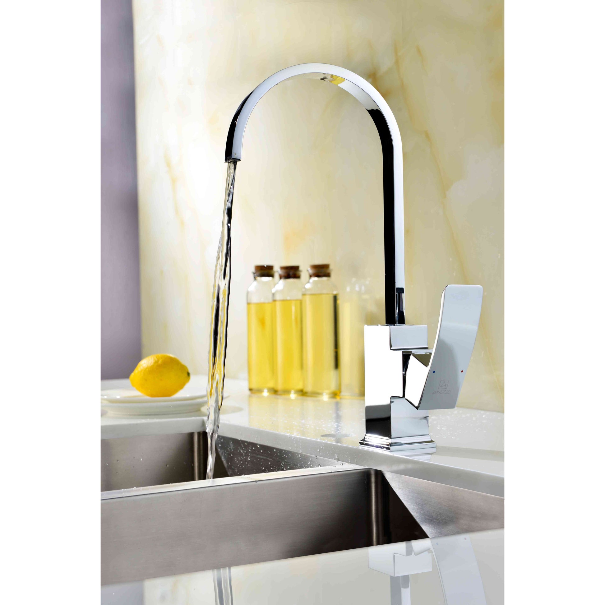 ANZZI Opus Series Single Hole Polished Chrome Kitchen Faucet
