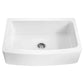 ANZZI Prisma Series 36" Single Basin Matte White Solid Surface Farmhouse Kitchen Sink With Chrome Strainer and Drain Assembly
