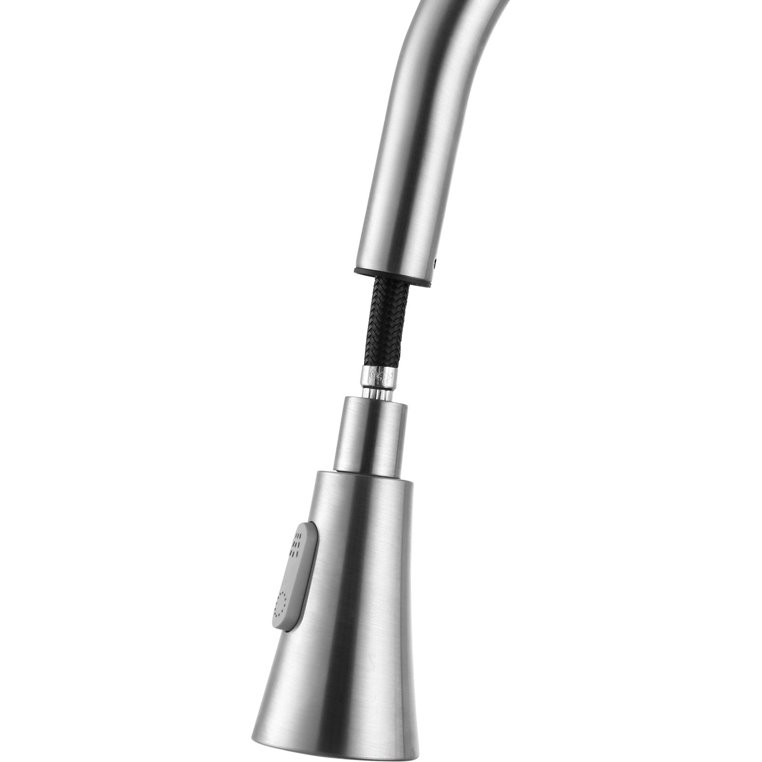 ANZZI Rodeo Series Single Hole Brushed Nickel Kitchen Faucet With Euro-Grip Pull Down Sprayer