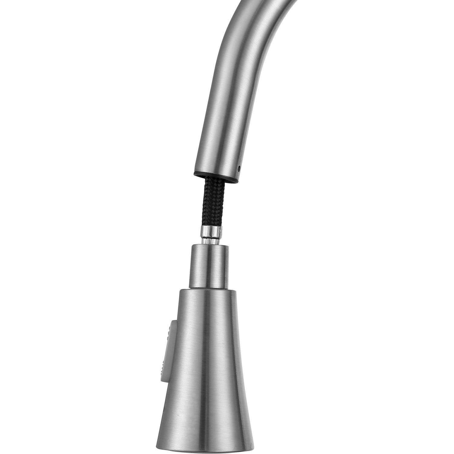 ANZZI Rodeo Series Single Hole Brushed Nickel Kitchen Faucet With Euro-Grip Pull Down Sprayer