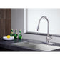 ANZZI Rodeo Series Single Hole Brushed Nickel Kitchen Faucet With Euro-Grip Pull Down Sprayer