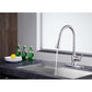 ANZZI Rodeo Series Single Hole Brushed Nickel Kitchen Faucet With Euro-Grip Pull Down Sprayer