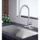 ANZZI Rodeo Series Single Hole Brushed Nickel Kitchen Faucet With Euro-Grip Pull Down Sprayer