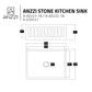 ANZZI Roine Series 24" x 18" Glossy White Single Solid Surface Farmhouse Kitchen Sink