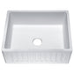 ANZZI Roine Series 24" x 18" Matte White Single Solid Surface Farmhouse Kitchen Sink