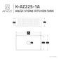 ANZZI Roine Series 30" x 18" Matte White Single Solid Surface Farmhouse Kitchen Sink